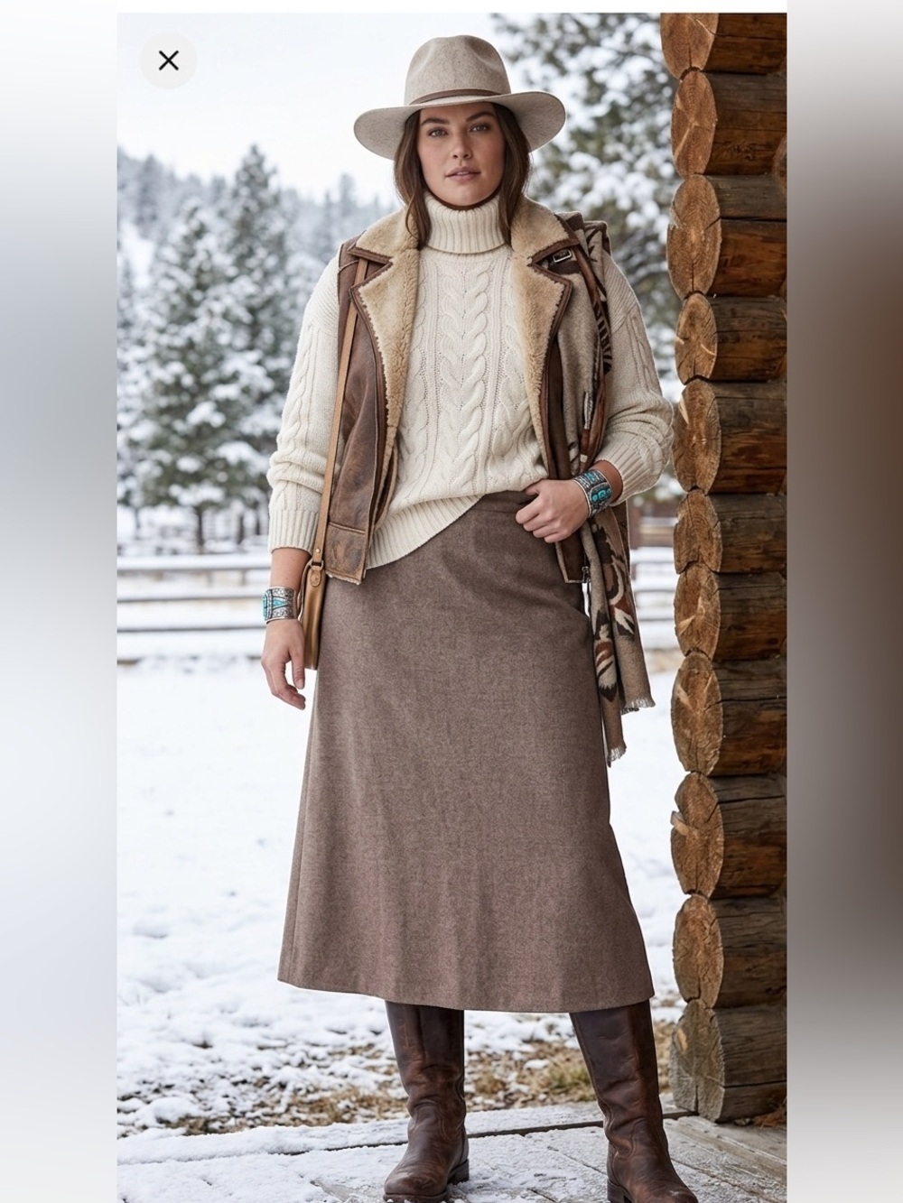 Mondo Virgin Wool Blend Long Khaki Skirt With Back Slit Extra large (44)